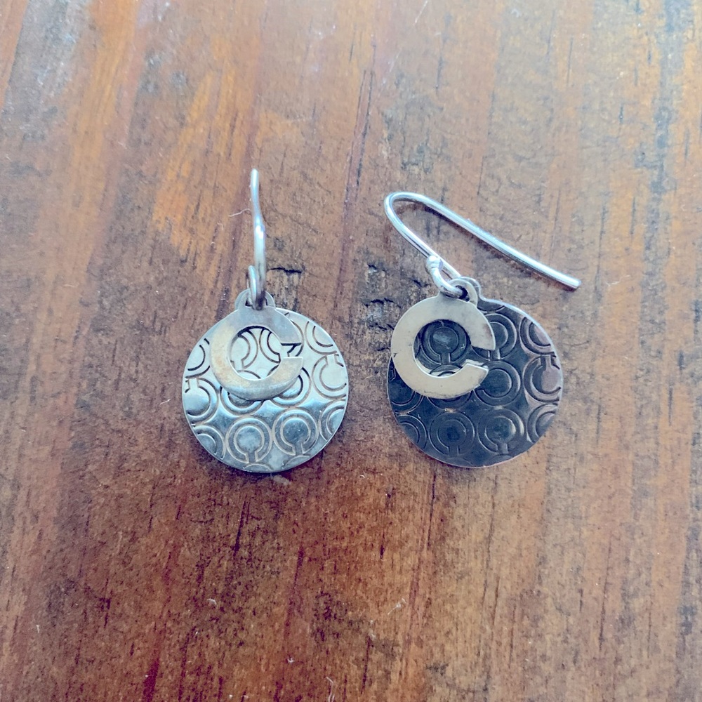 Gently loved Beautiful Silver Coach earrings